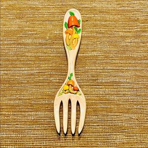 Vintage Ceramic Wall Hanging Mushrooms Fork